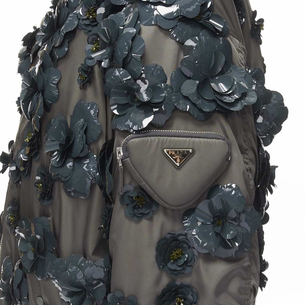 Prada Green Nylon Oversized Bomber - Back view