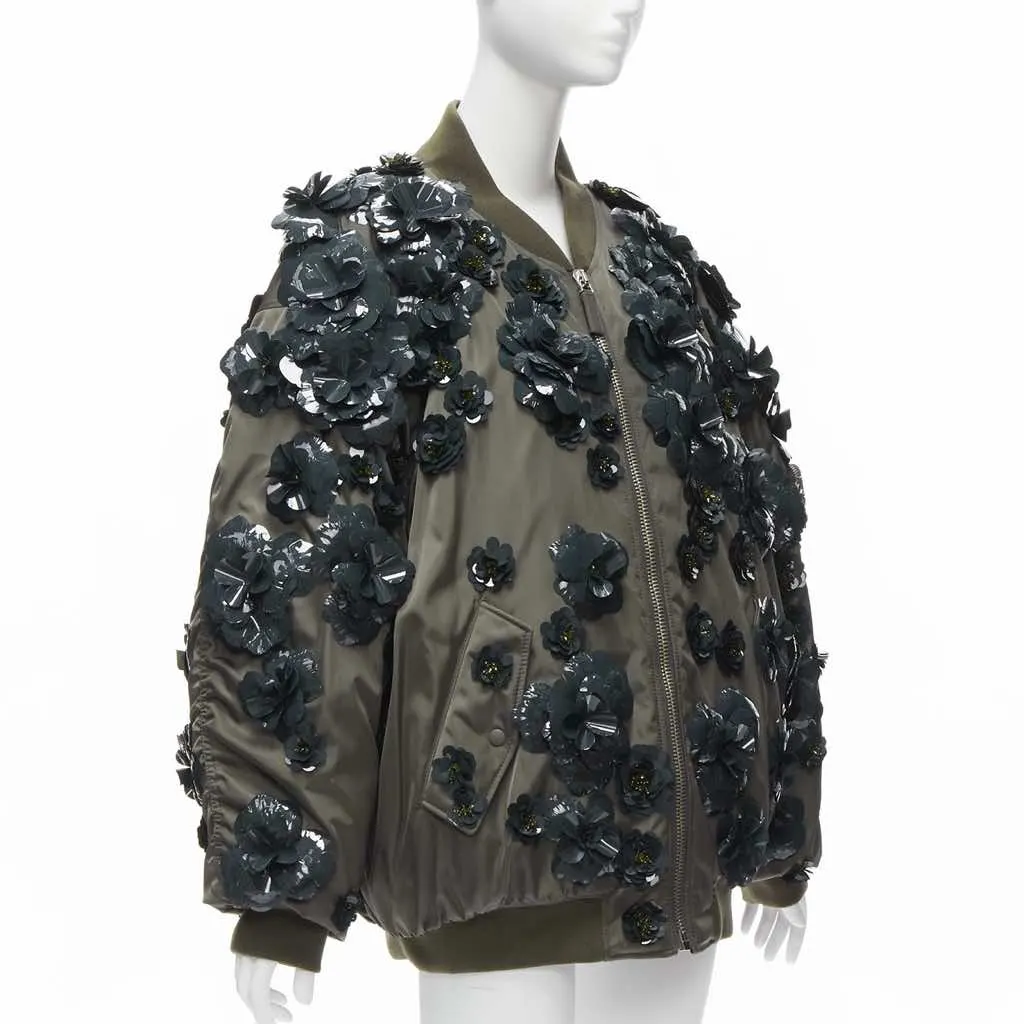 Prada Green Nylon Oversized Bomber Green Very good - Inside View
