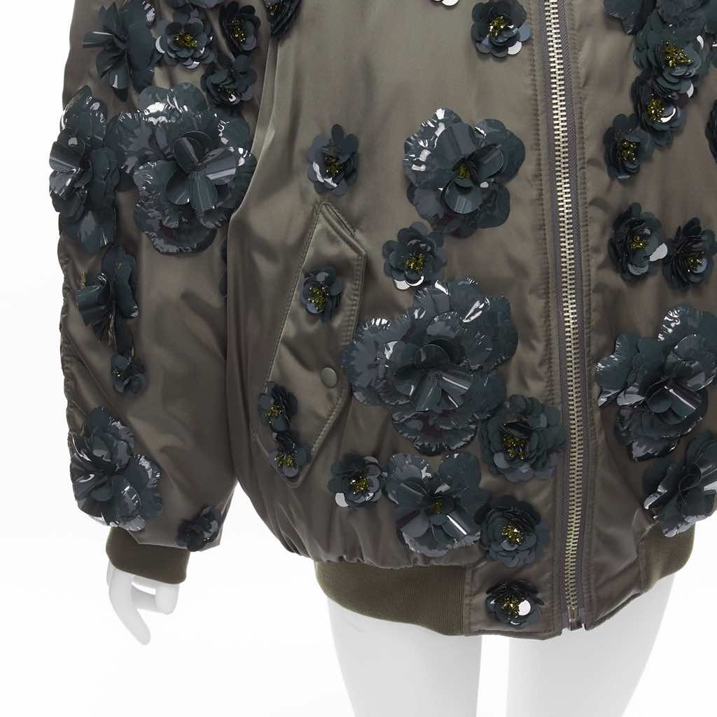 Prada Green Nylon Oversized Bomber - Image 10