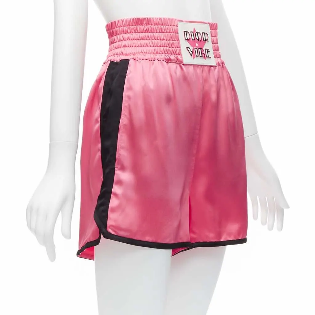 Dior Boxing Satin Shorts Pink Viscose Never worn - Front View
