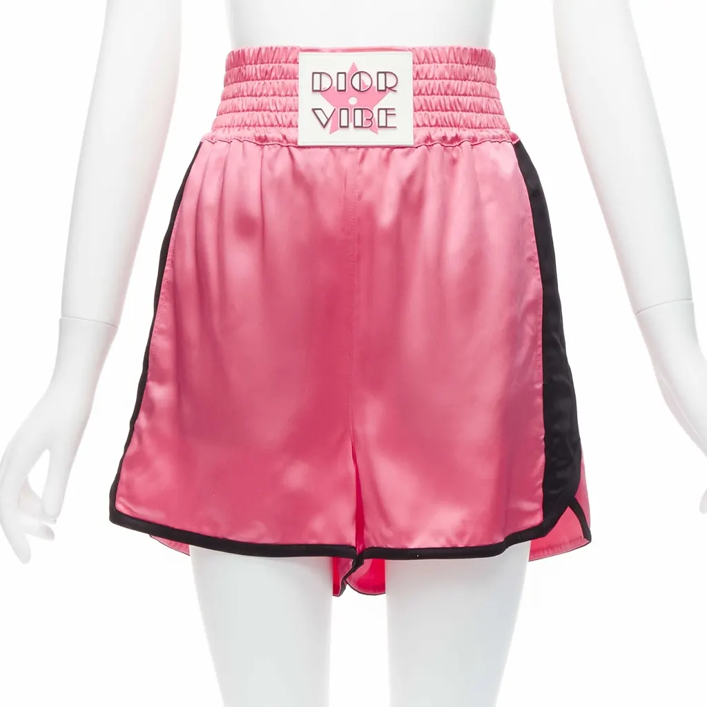 Dior Boxing Satin Shorts Pink Viscose Never worn - Inside View