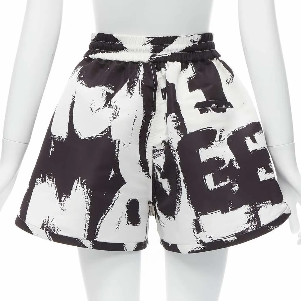 Alexander McQueen Graffiti Flared Shorts Black Very good - Box View