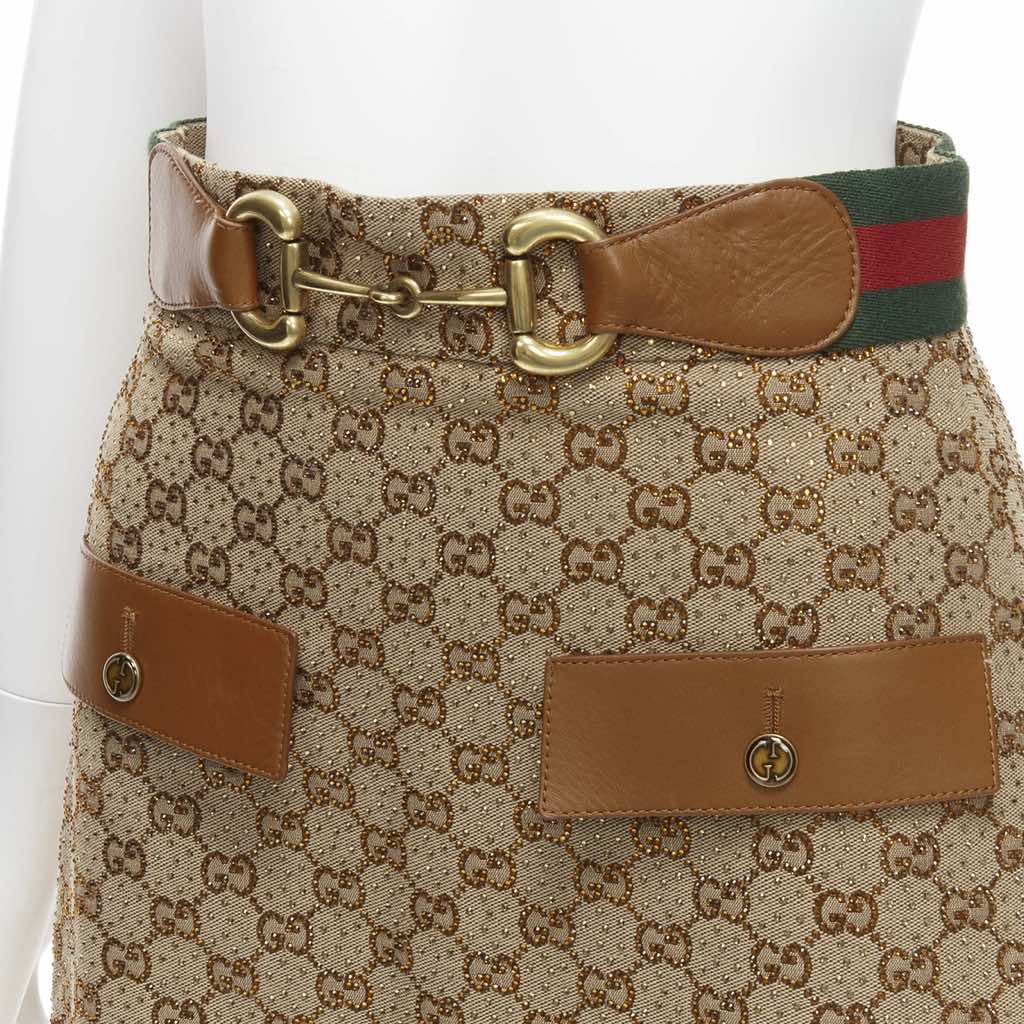 Gucci Crystal Leather Skirt - Back view