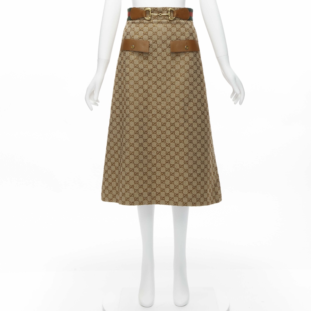 Gucci Crystal Leather Skirt - Image 12