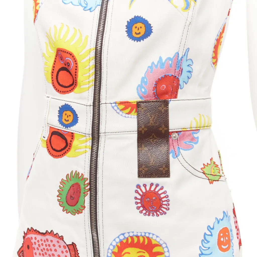 Louis Vuitton Kusama Zip Dress White Cotton Never worn - Back View