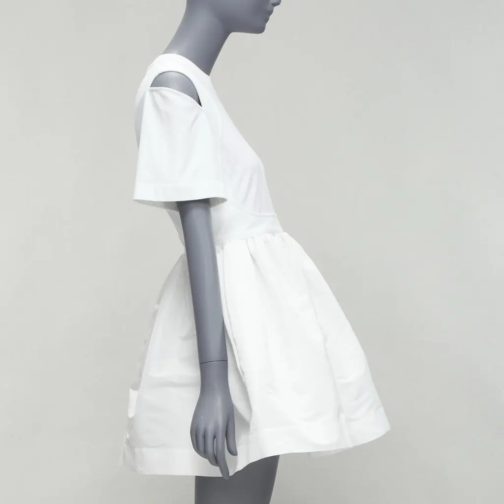 Alexander McQueen Cut Out Dress White Cotton Never worn - Model View