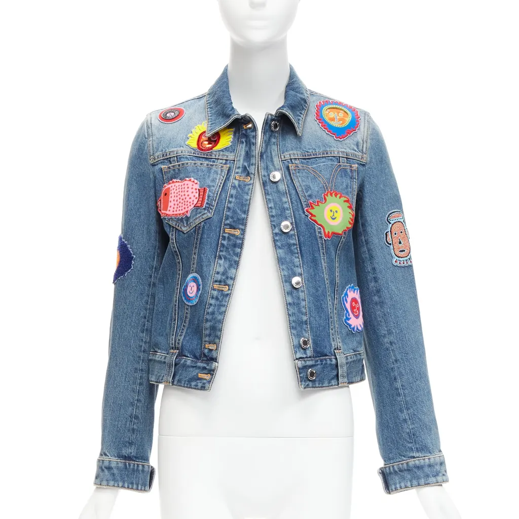 Louis Vuitton Patch Denim Jacket Blue Cotton Never worn - Inside View
