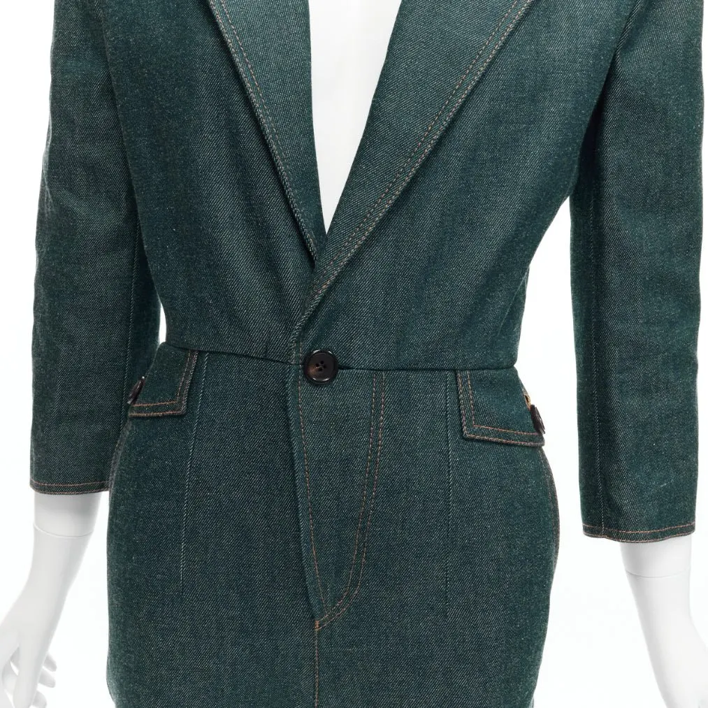Saint Laurent Denim Shoulder Jumpsuit Blue Never worn - Back View