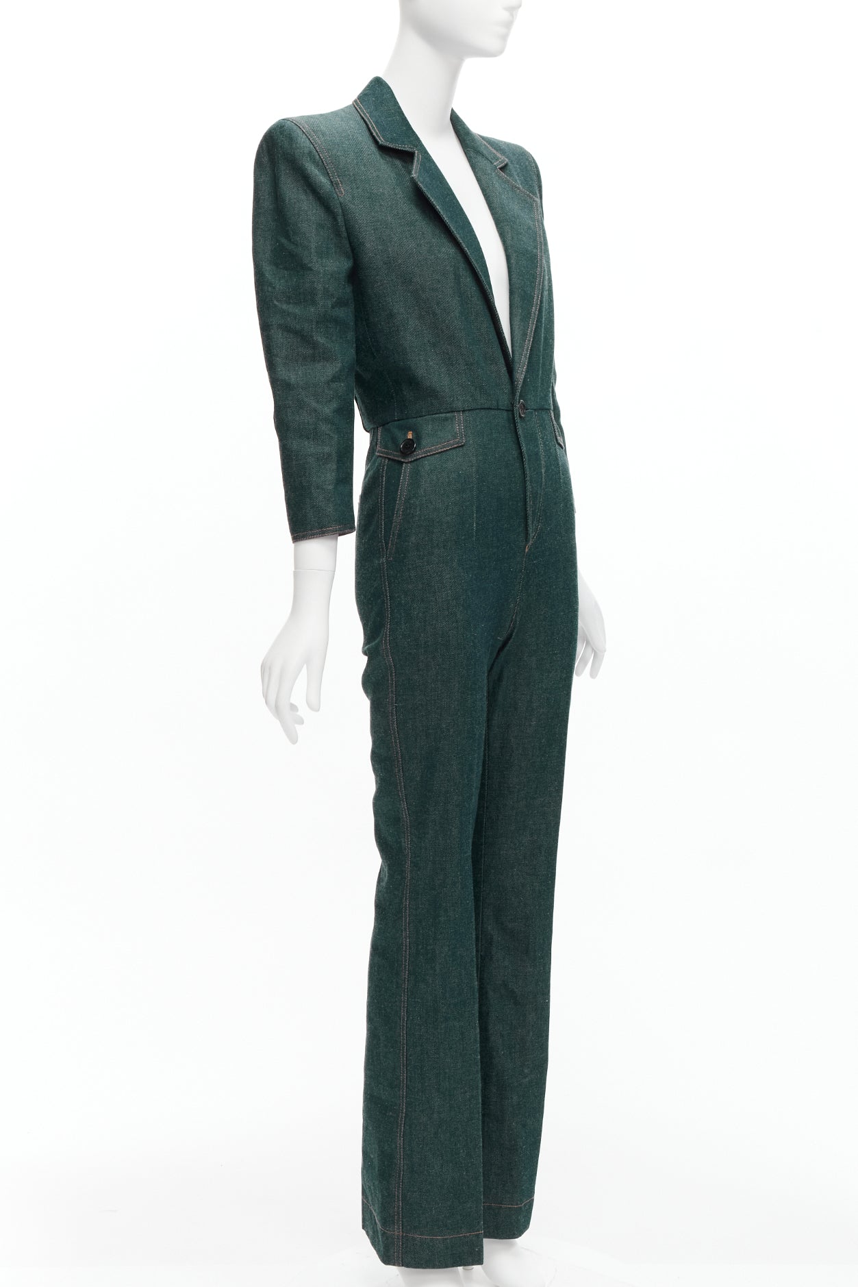 Saint Laurent Denim Shoulder Jumpsuit - Image 6