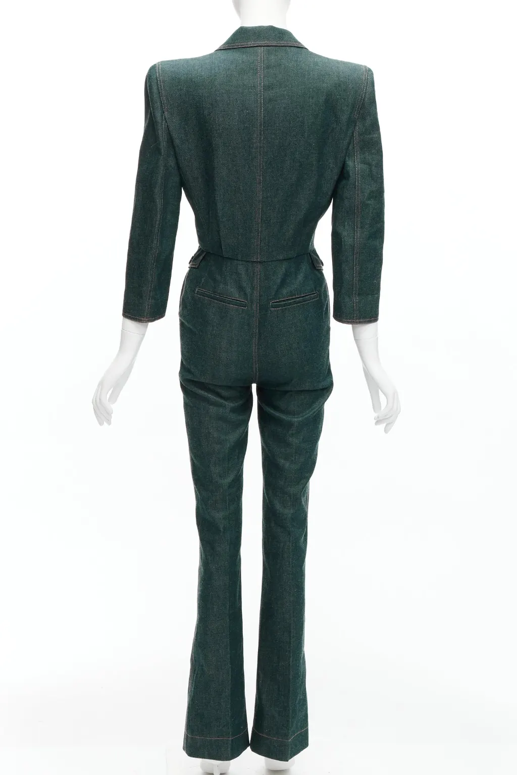 Saint Laurent Denim Shoulder Jumpsuit Blue Never worn - Box View