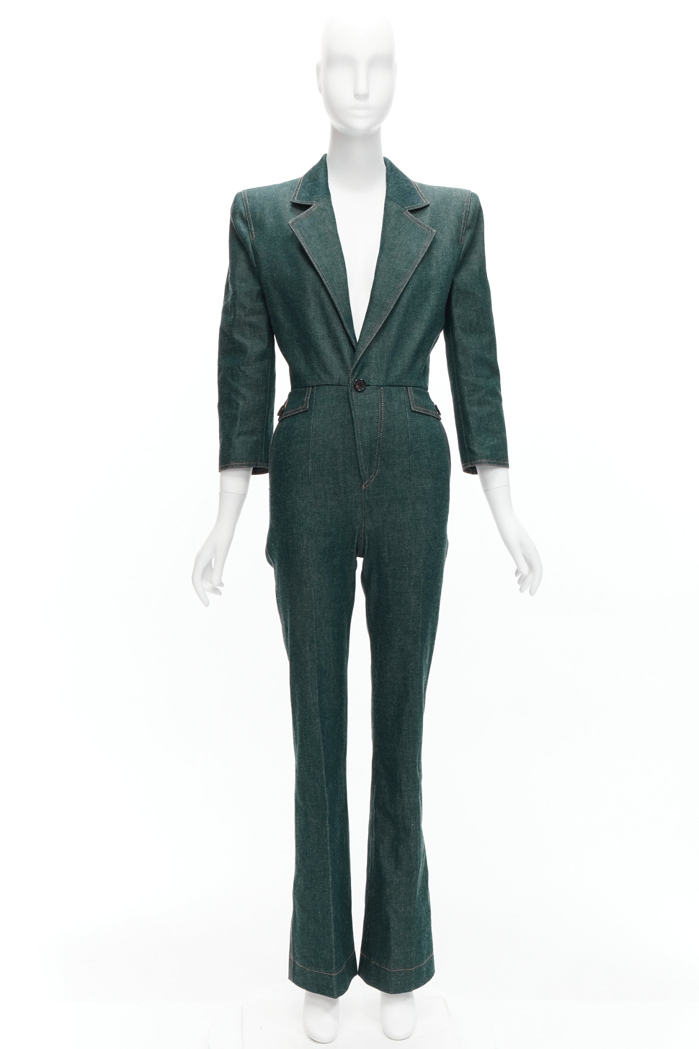 Saint Laurent Denim Shoulder Jumpsuit - Image 11