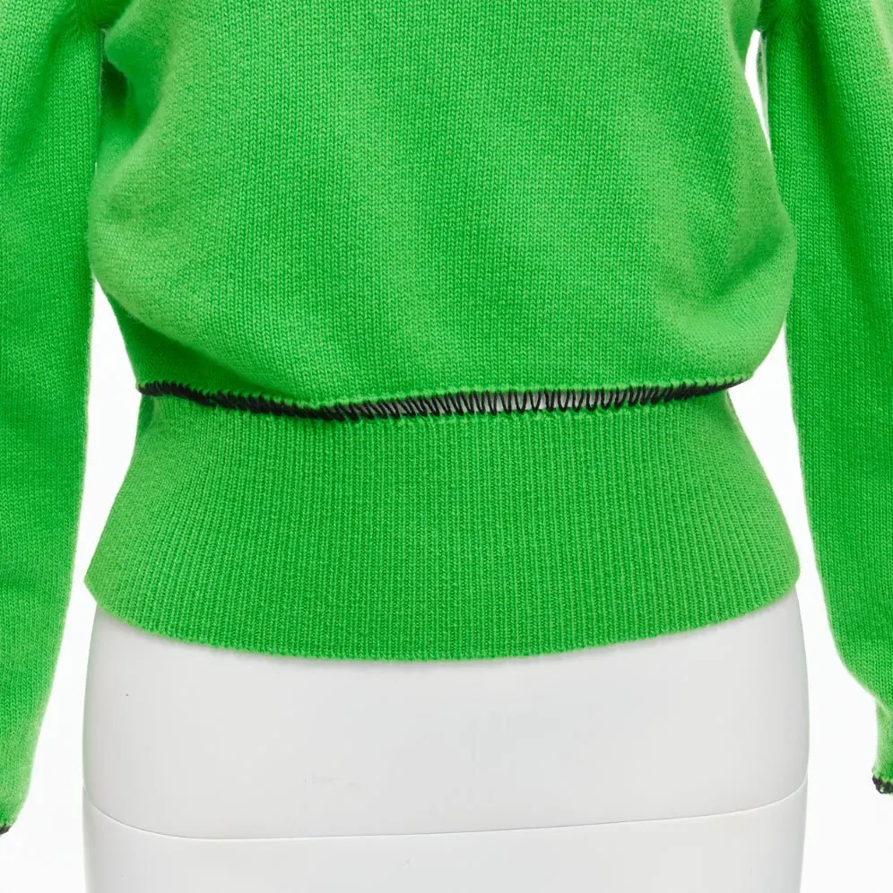 Alexander McQueen Green Cold Shoulder Green Wool Never worn - Back View