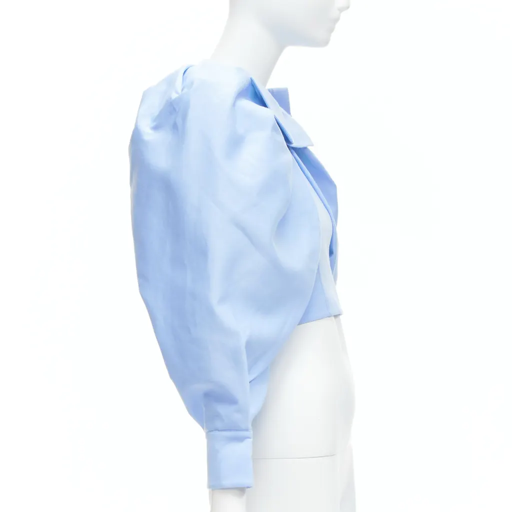 Shushu Tong Bow Puff Top Blue Cotton Very good - Model View