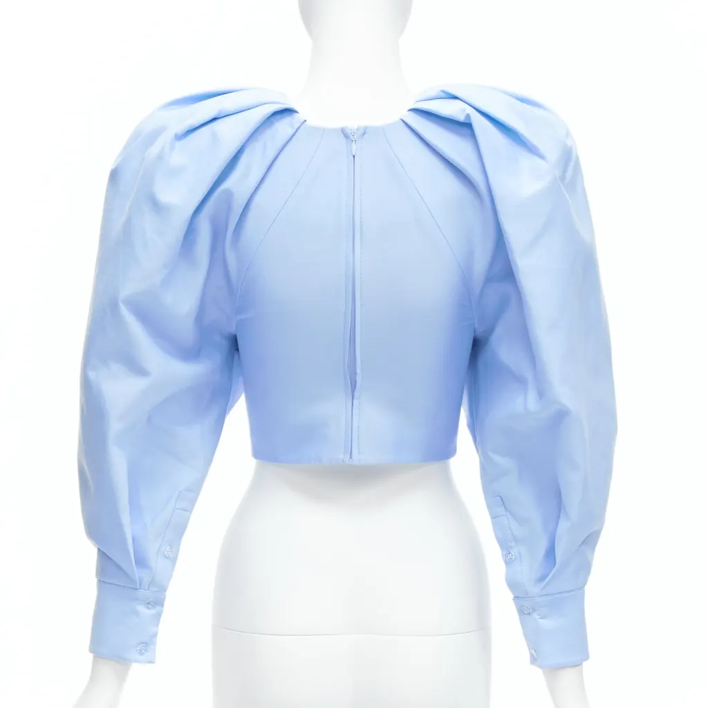 Shushu Tong Bow Puff Top Blue Cotton Very good - Box View