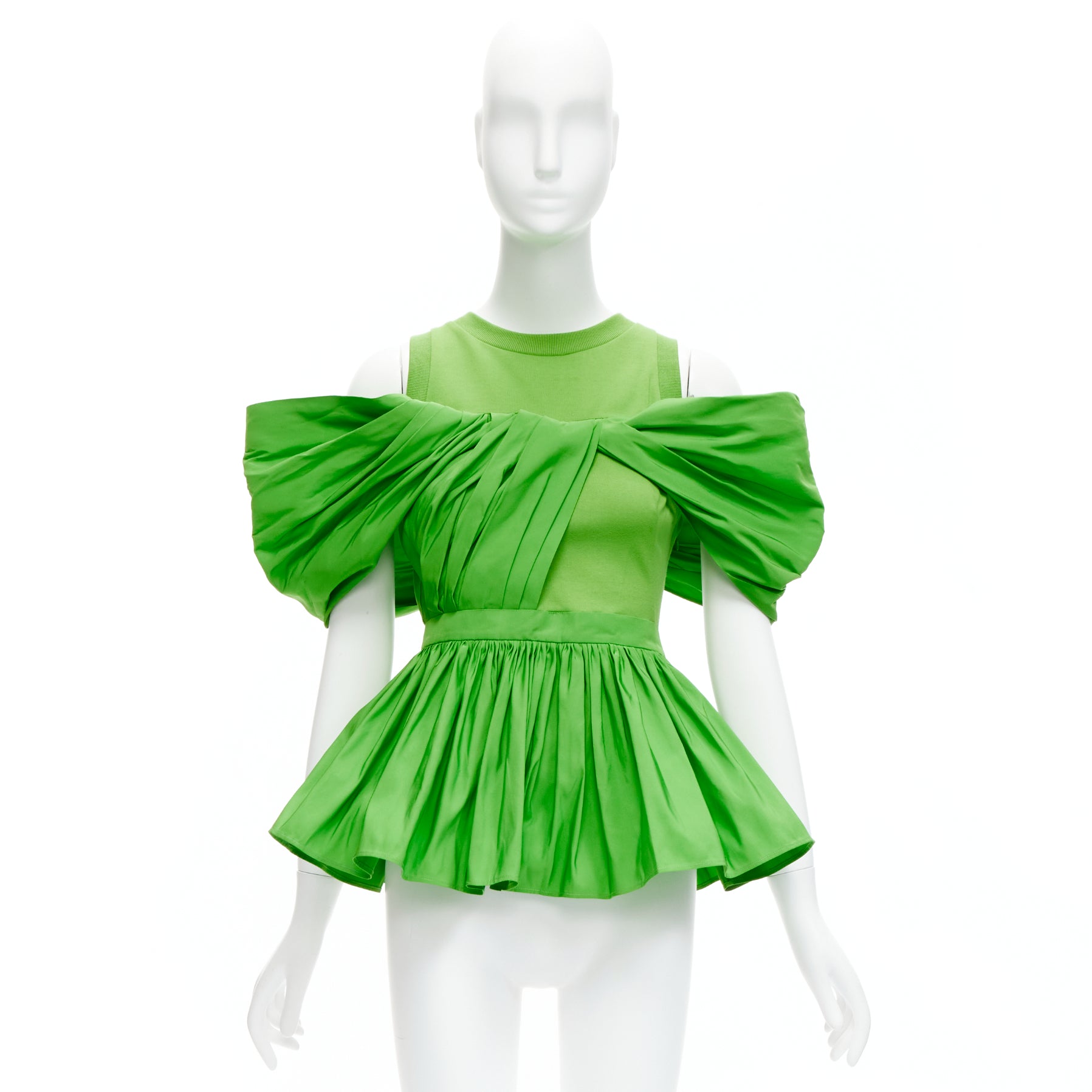 Alexander Mcqueen Pleated Peplum Top - Image 11