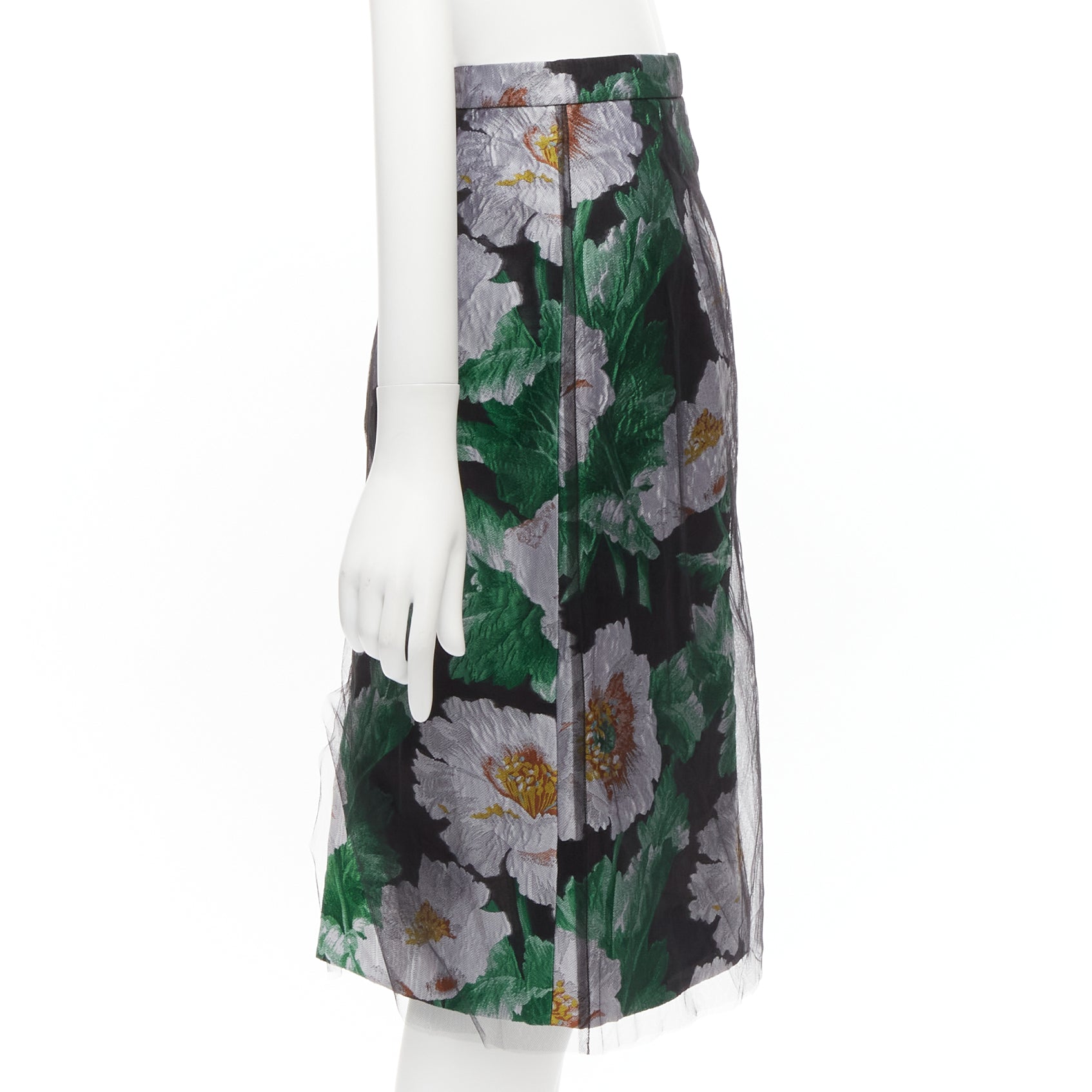 Oscar De La Renta Floral Jacquard Skirt - 4