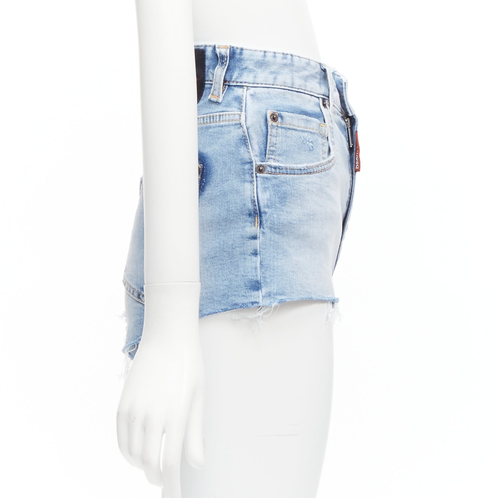 Dsquared2 Heart Denim Shorts - Side view