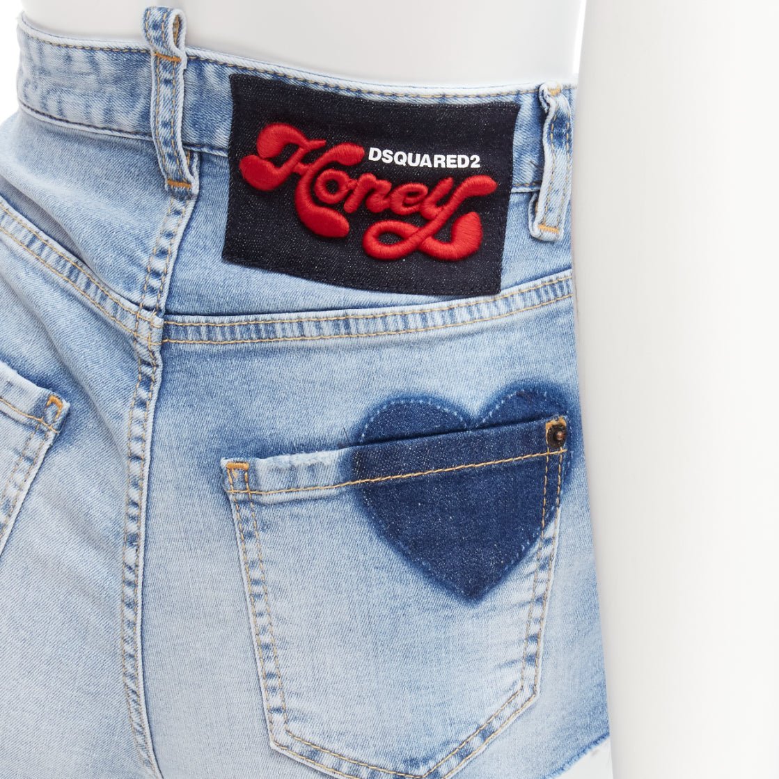 Dsquared2 Heart Denim Shorts - Detail 2