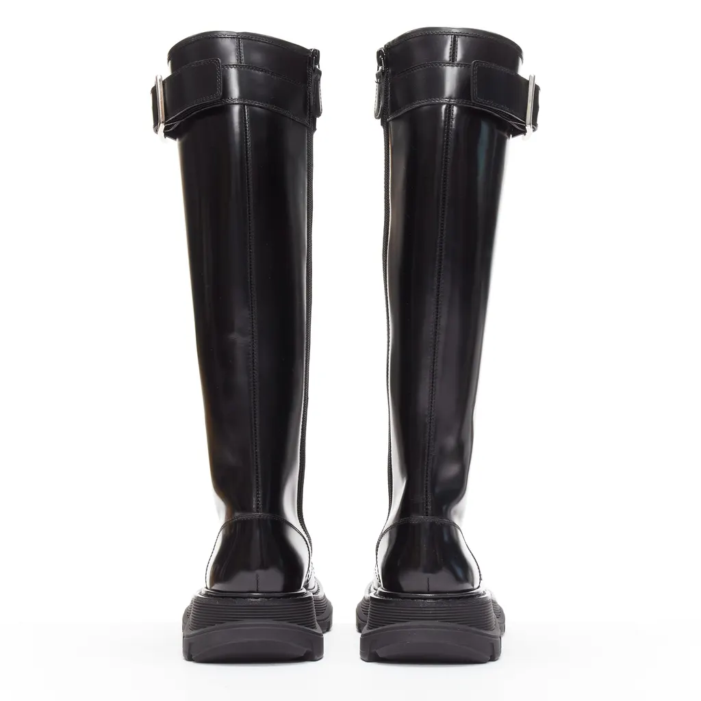 Alexander McQueen Tread Black Leather Very good - Box View