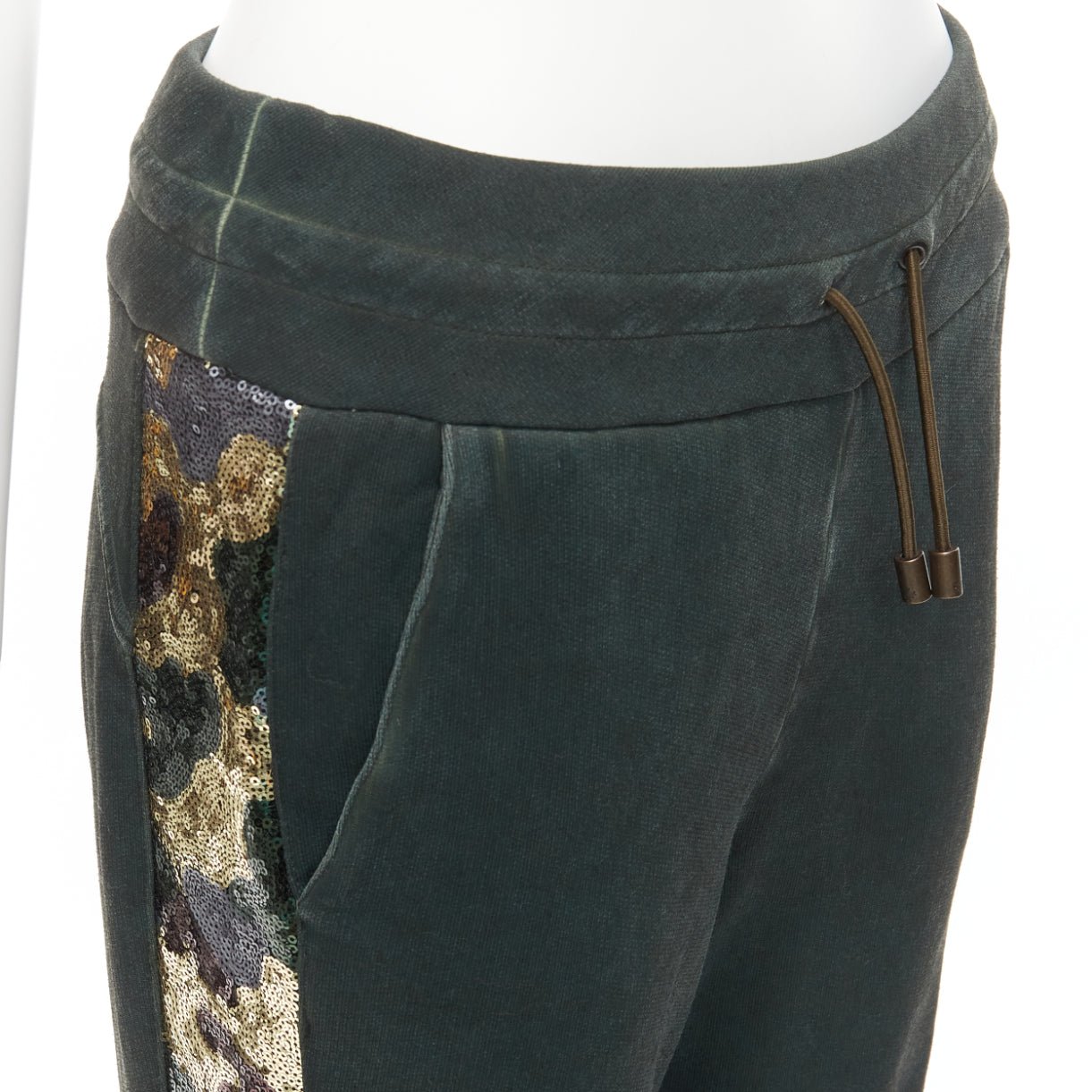 Mr & Mrs Italy Camo Sequin Joggers - Back view