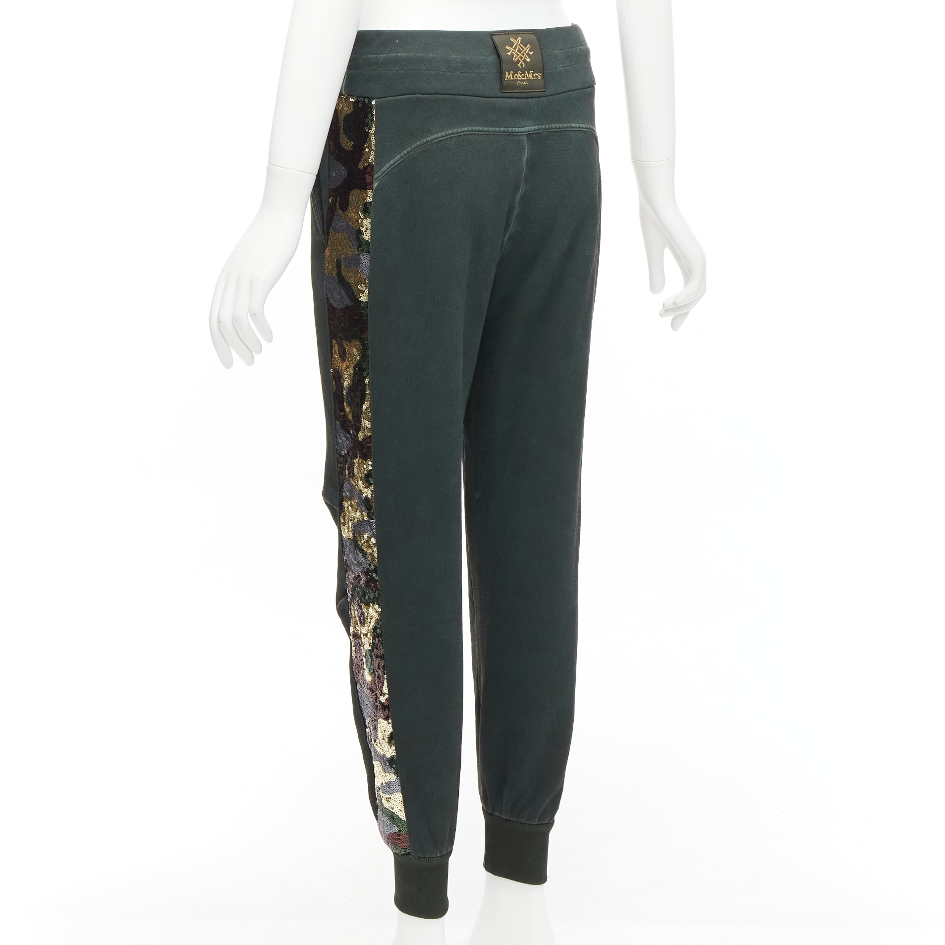 Mr & Mrs Italy Camo Sequin Joggers - Detail 1