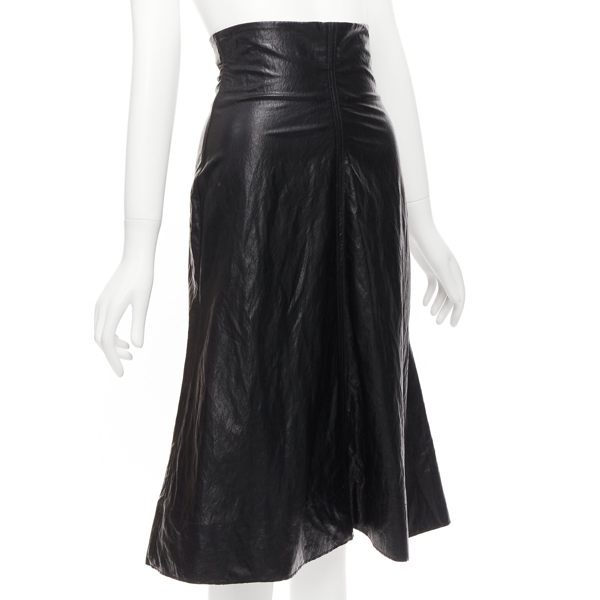 Philosophy Di Alberta Ferretti Crinkled Leather Skirt - Image 6