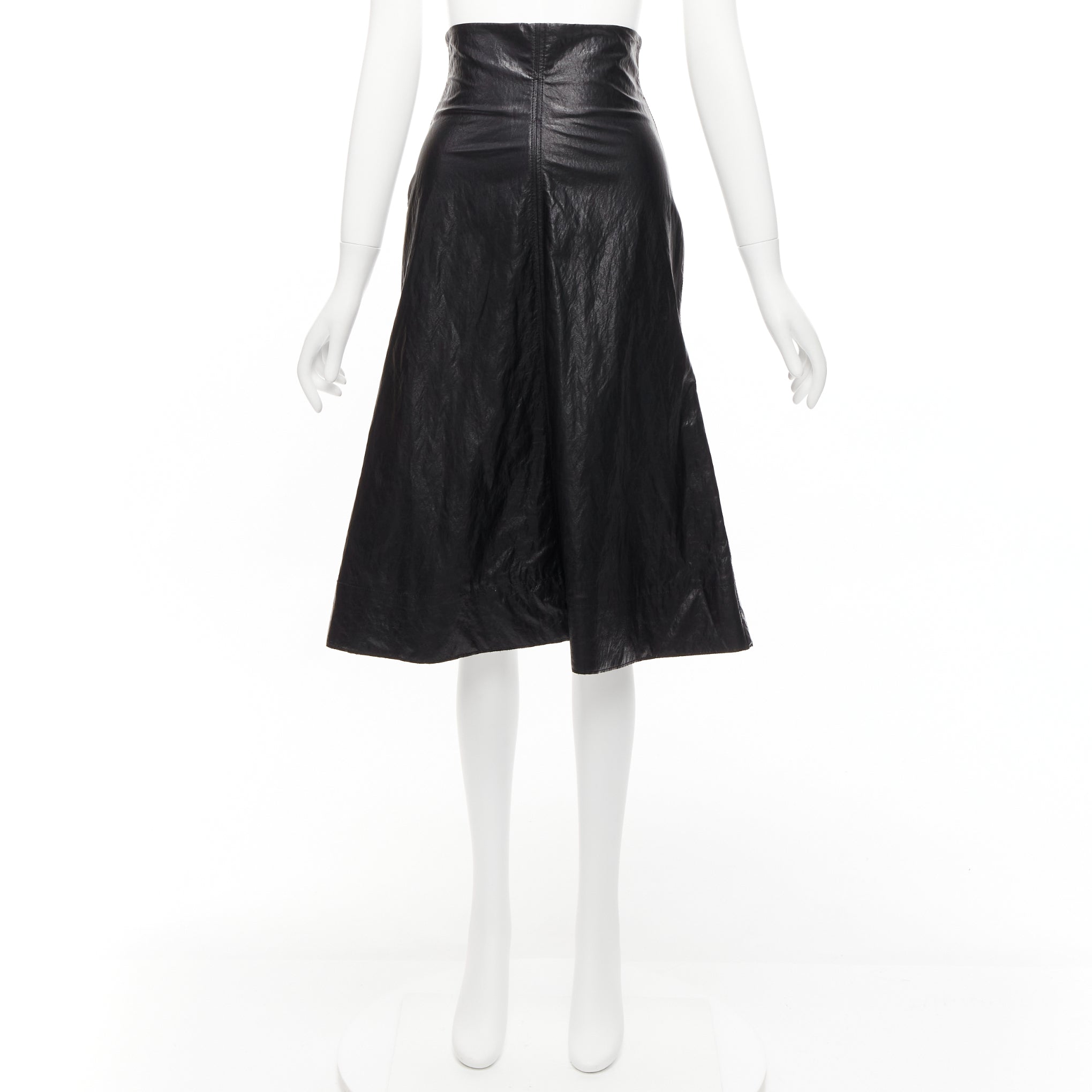 Philosophy Di Alberta Ferretti Crinkled Leather Skirt - Image 11