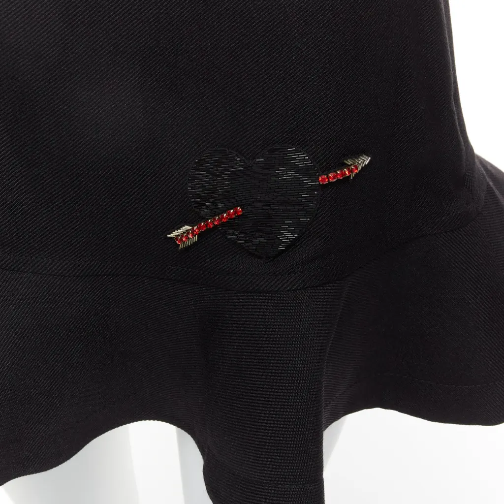 Valentino Bead Heart Shorts Black Wool Never worn - Back View
