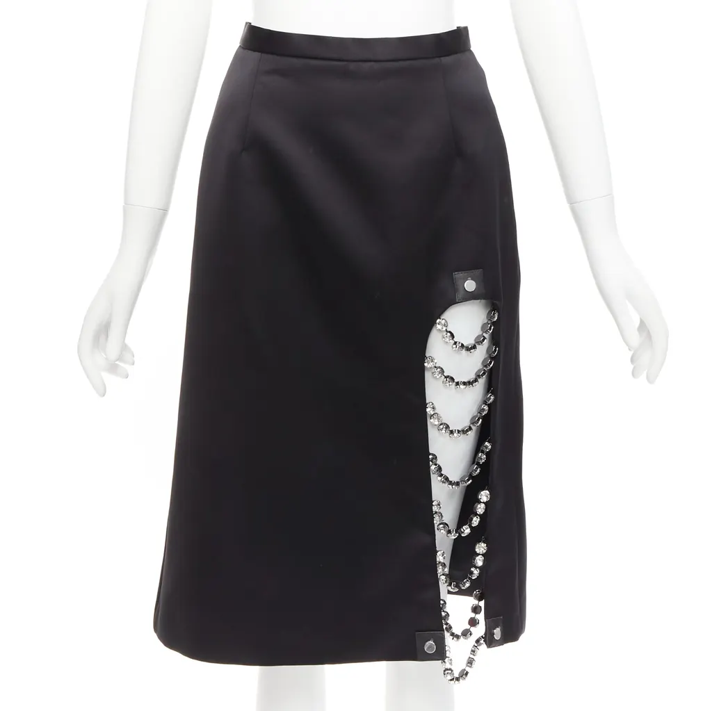 Christopher Kane Chain Slit Skirt Black Polyester Never worn - Front View
