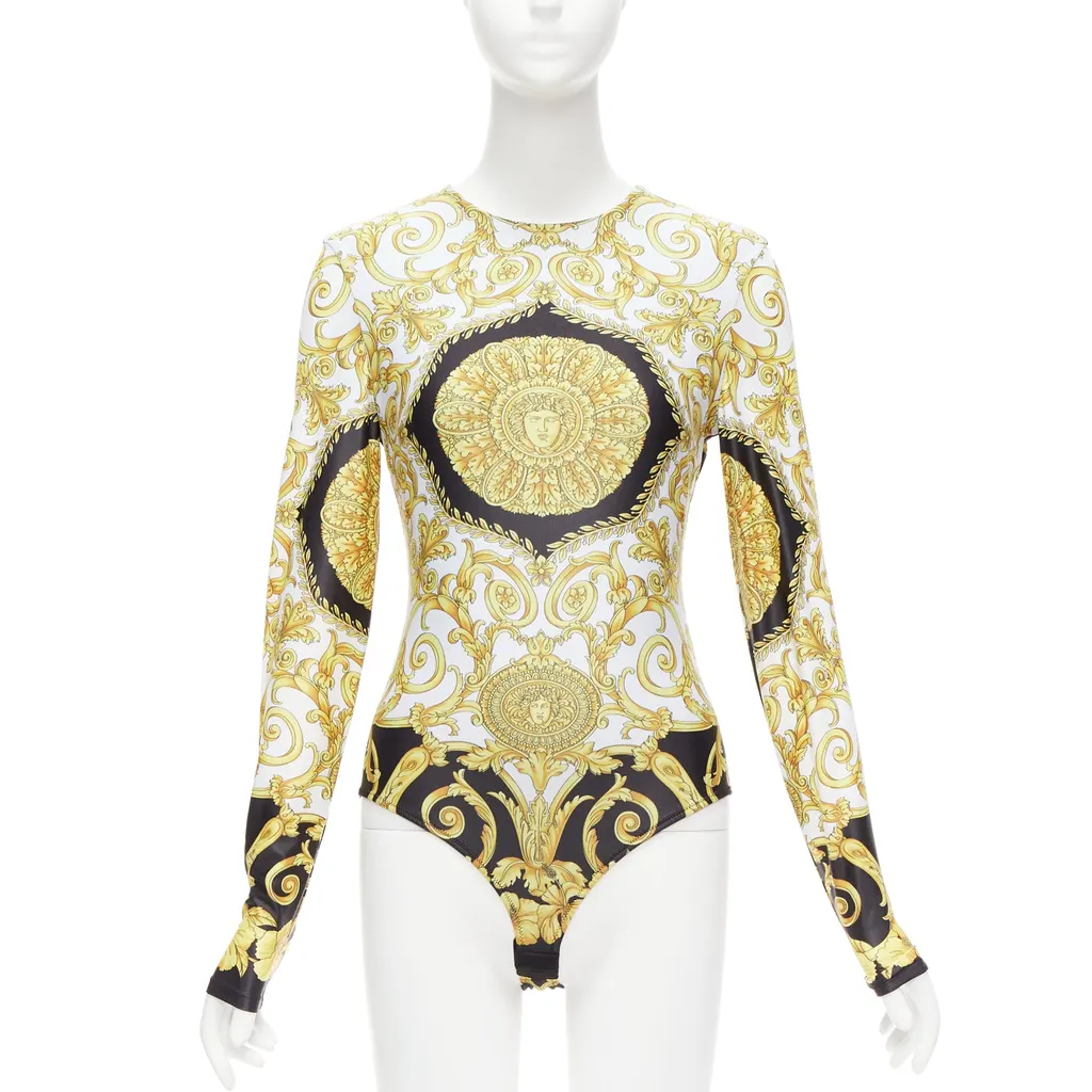 Versace Medusa Bodysuit Gold Polyamide Never worn - Front View