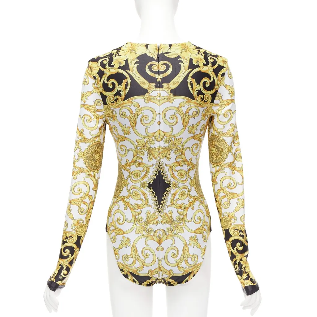 Versace Medusa Bodysuit Gold Polyamide Never worn - Back View