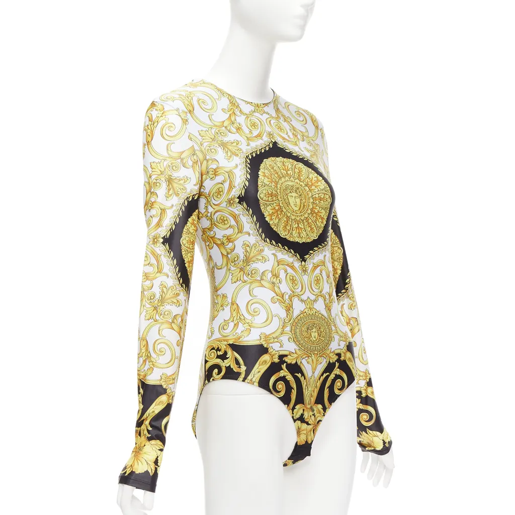 Versace Medusa Bodysuit Gold Polyamide Never worn - Inside View