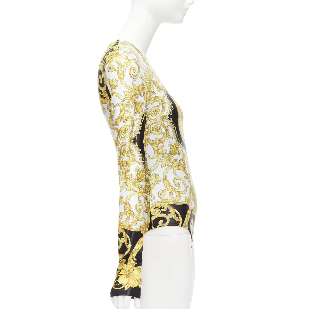 Versace Medusa Bodysuit Gold Polyamide Never worn - Model View