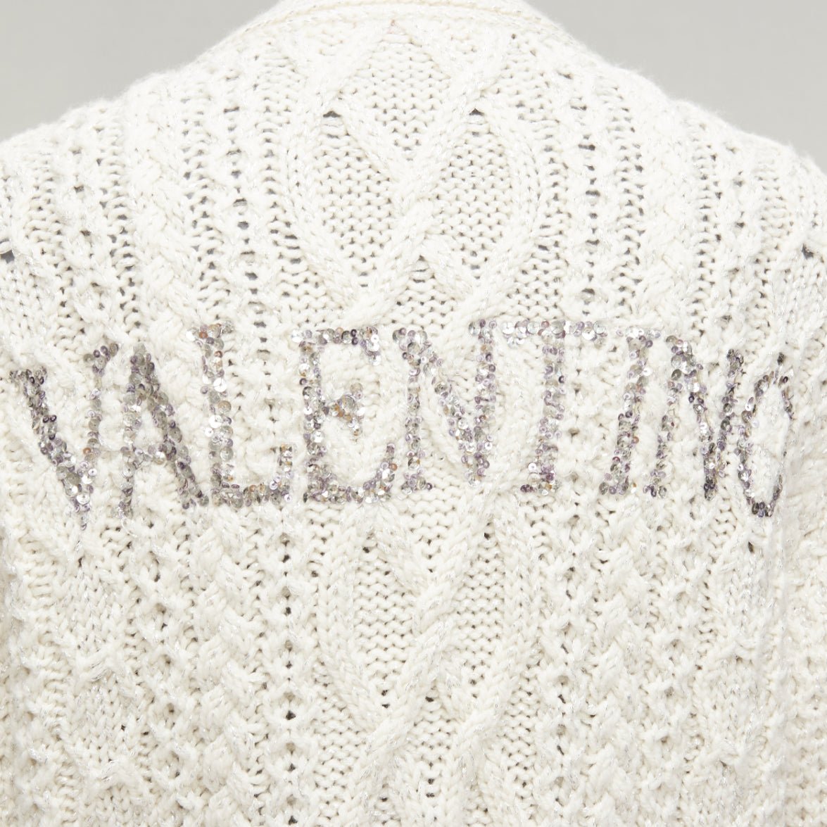 Valentino Garavani Sequin Logo Cardigan - Back view
