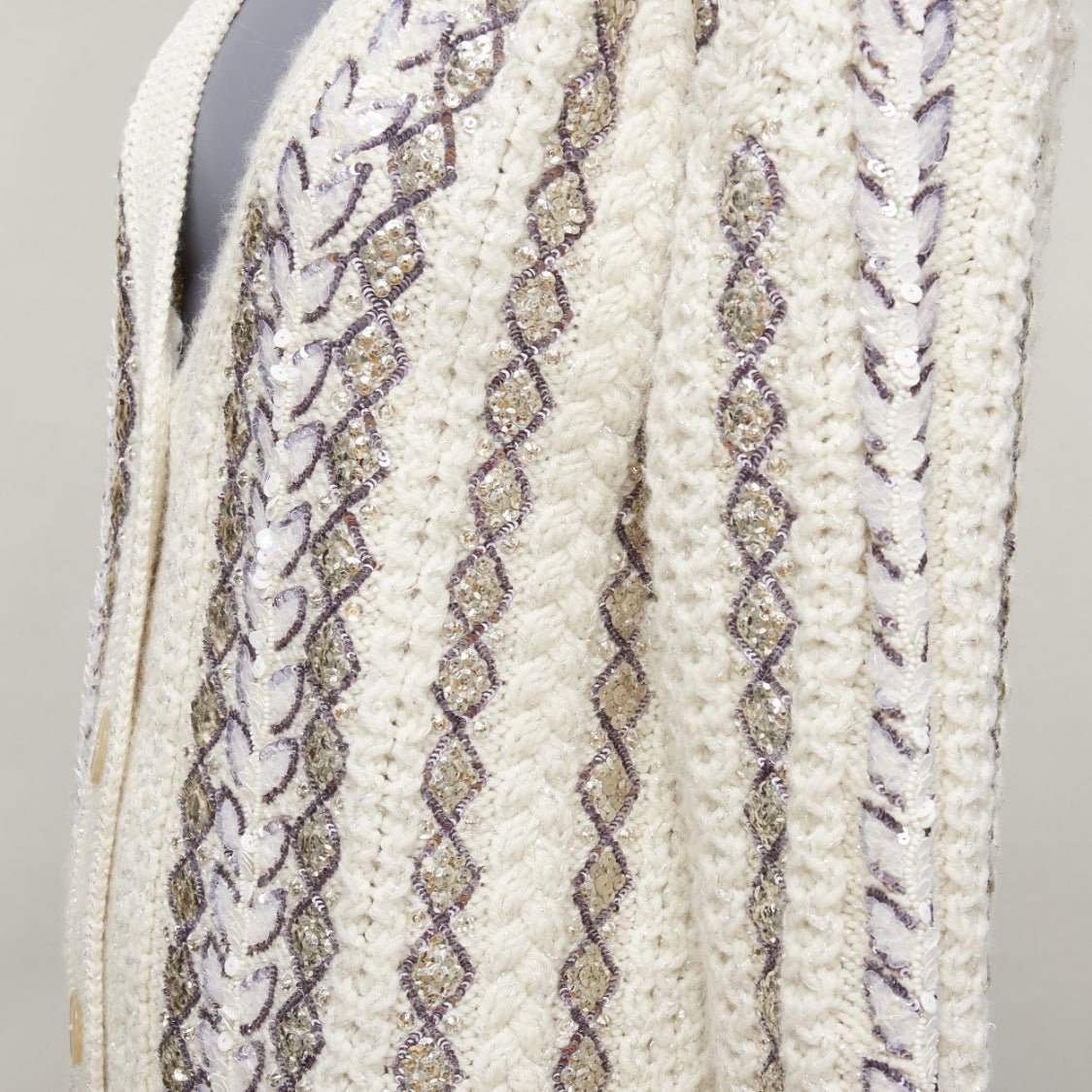 Valentino Garavani Sequin Logo Cardigan - Image 10