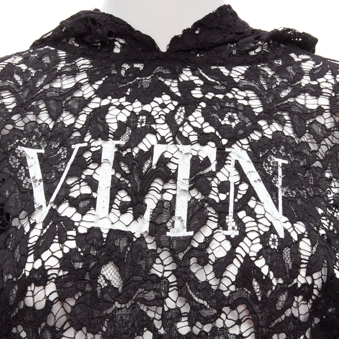 Valentino Garavani Floral Lace Hoodie - Back view