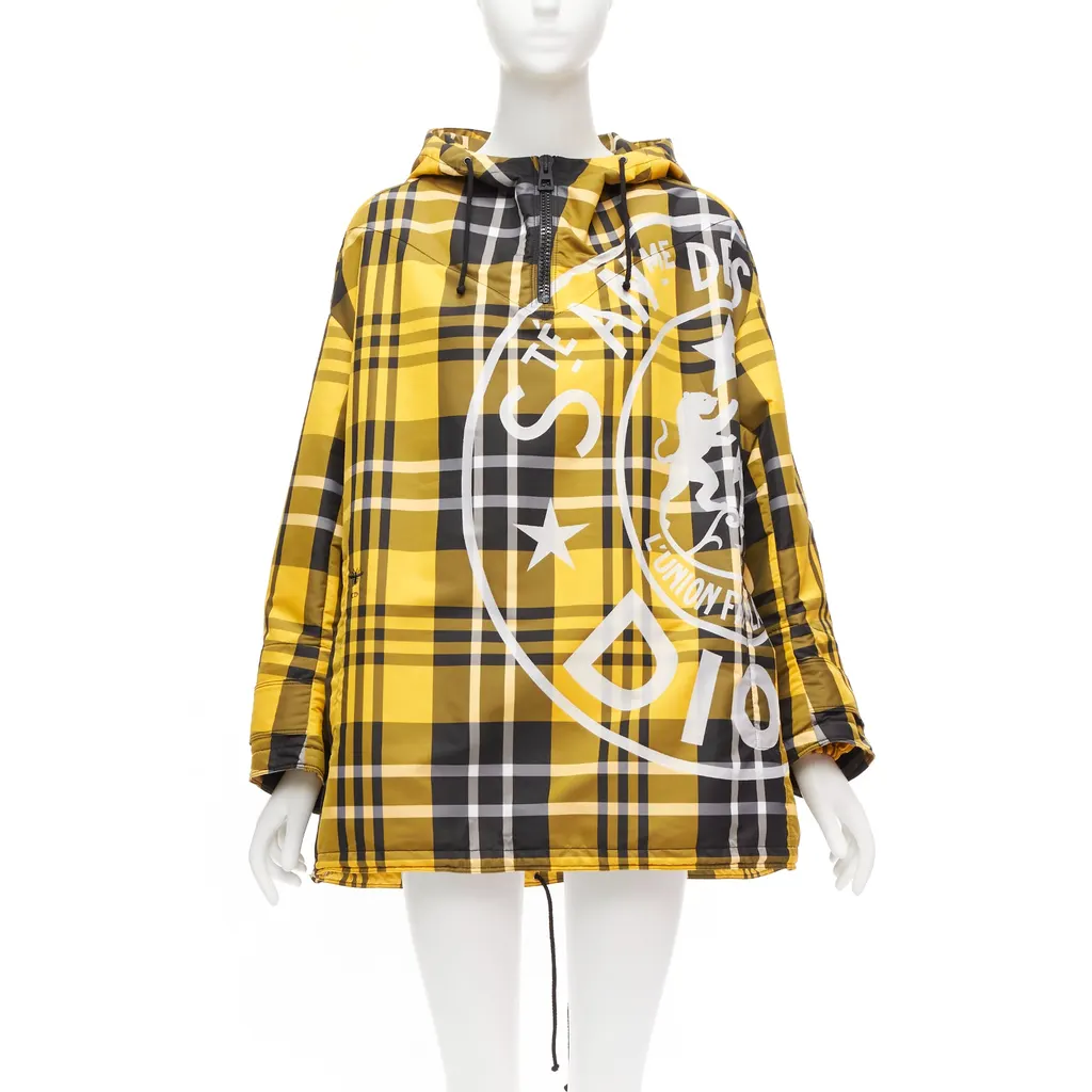 Dior Tartan Nylon Popover Yellow Polyester Never worn - Front View