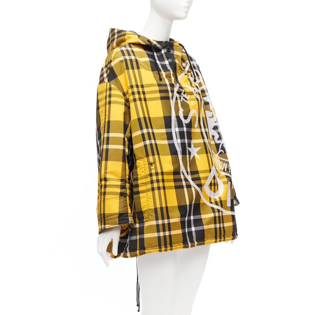 Dior Tartan Nylon Popover Yellow Polyester Never worn - Inside View