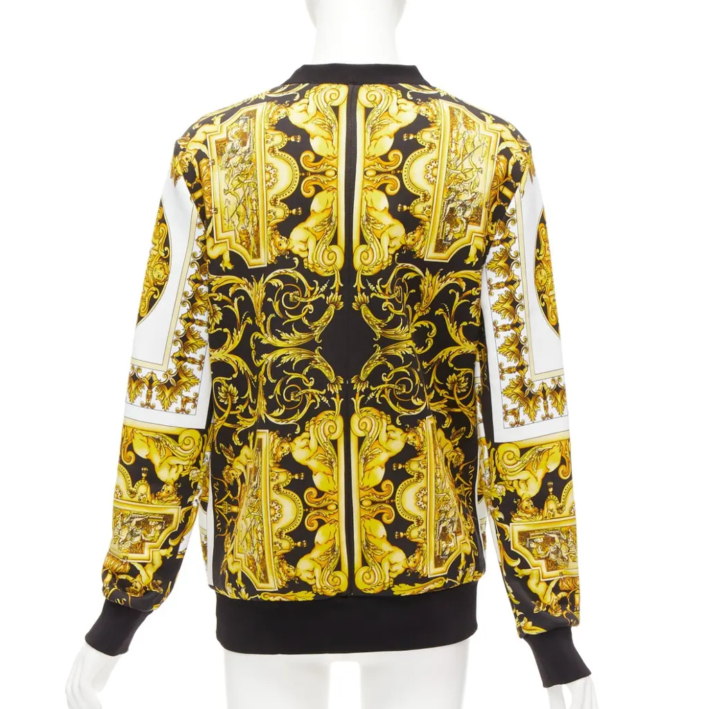 Versace Barocco Print Sweater Black Cotton Never worn - Back View