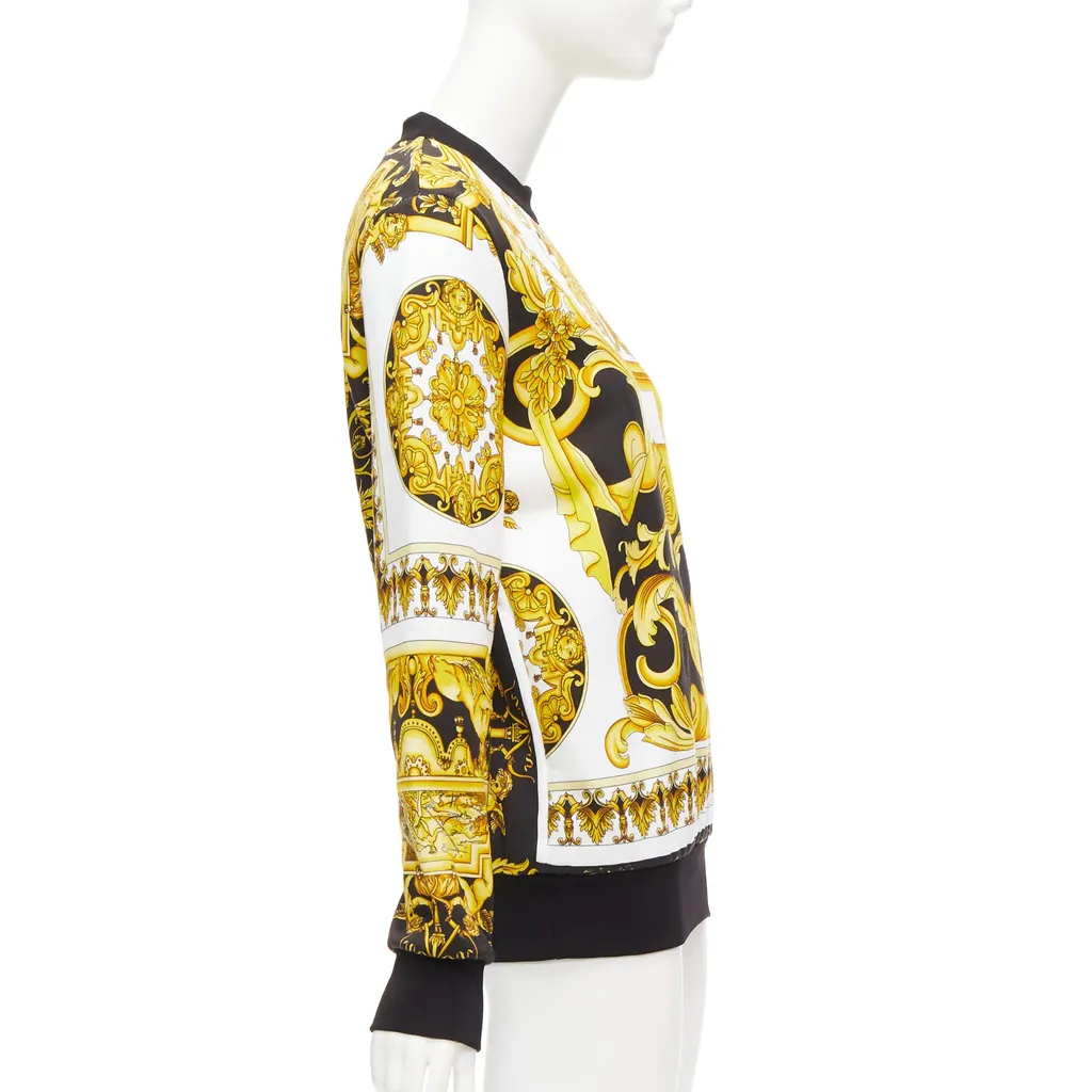Versace Barocco Print Sweater Black Cotton Never worn - Model View