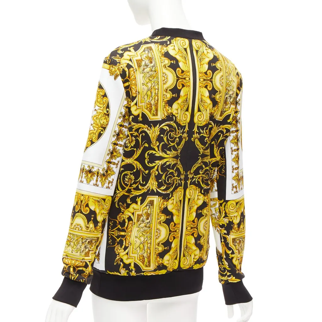 Versace Barocco Print Sweater Black Cotton Never worn - Box View