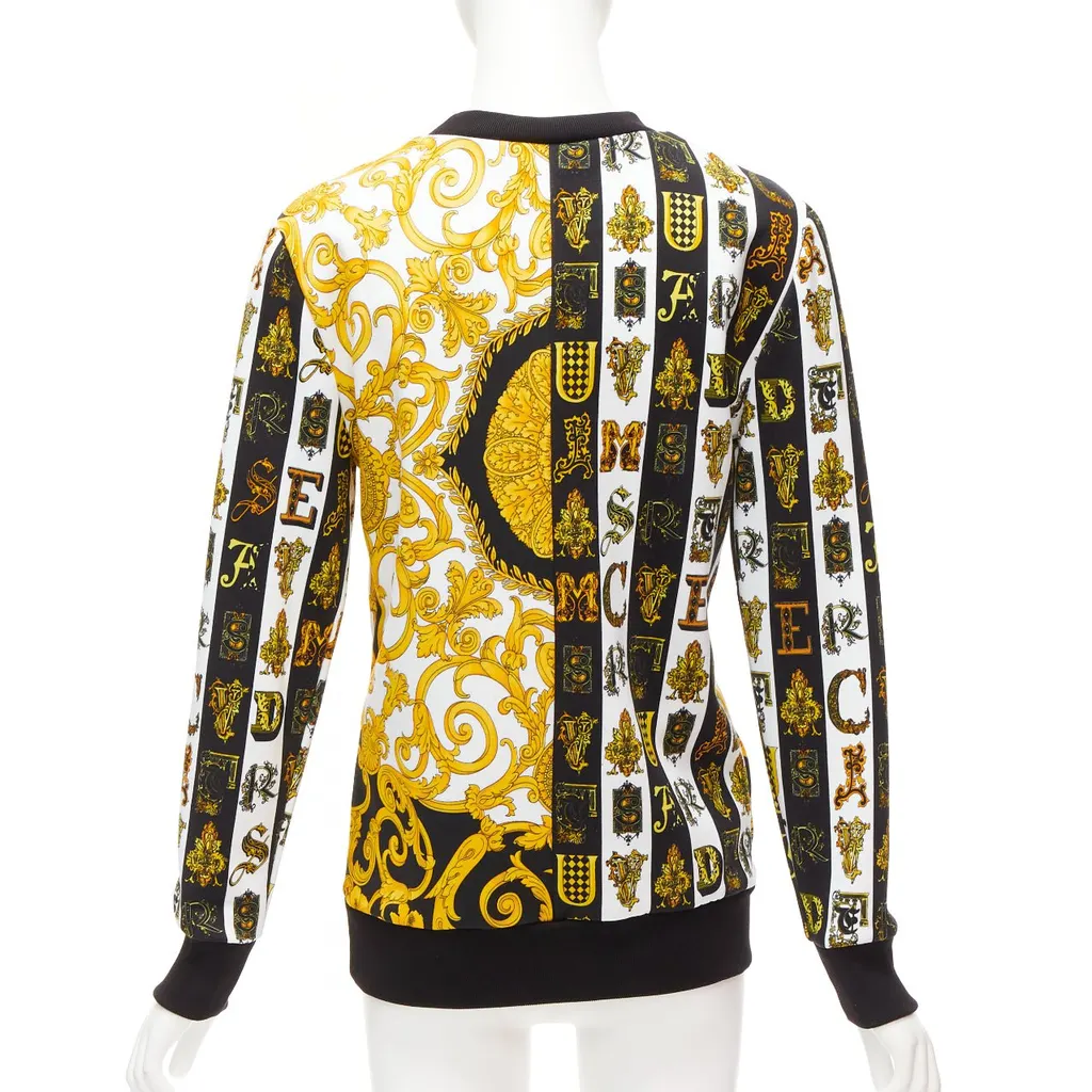 Versace Mixed Barocco Sweater Gold Cotton Very good - Back View