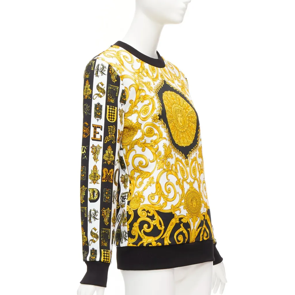 Versace Mixed Barocco Sweater Gold Cotton Very good - Inside View