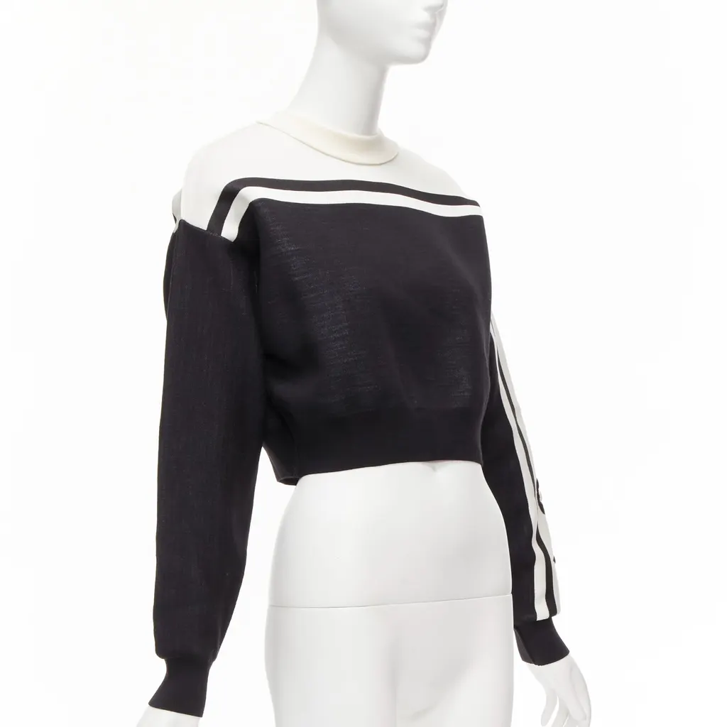 Louis Vuitton Floral Cropped Sweater Black Polyamide Never worn, with tag - Inside View