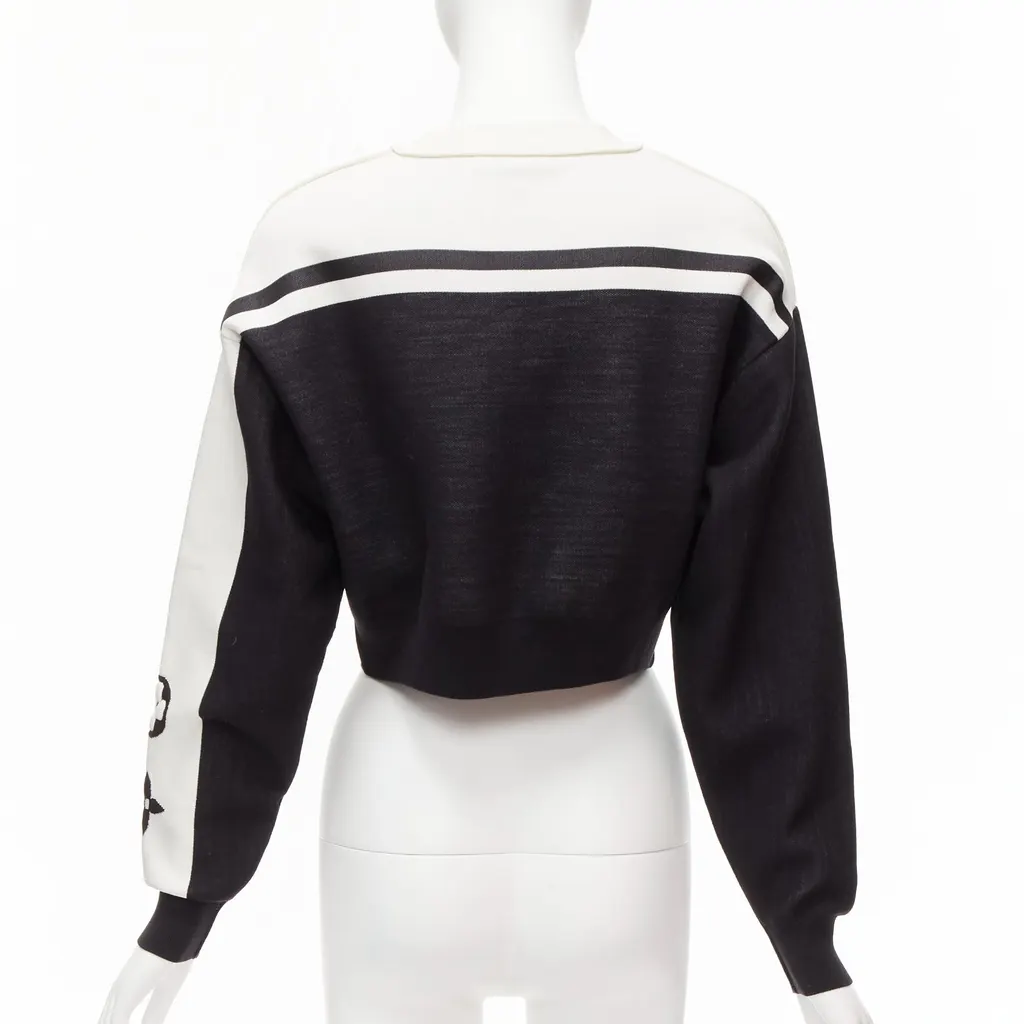 Louis Vuitton Floral Cropped Sweater Black Polyamide Never worn, with tag - Box View