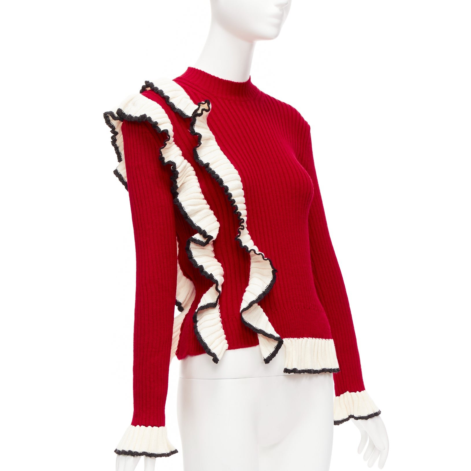 Msgm Ruffle Knit Sweater