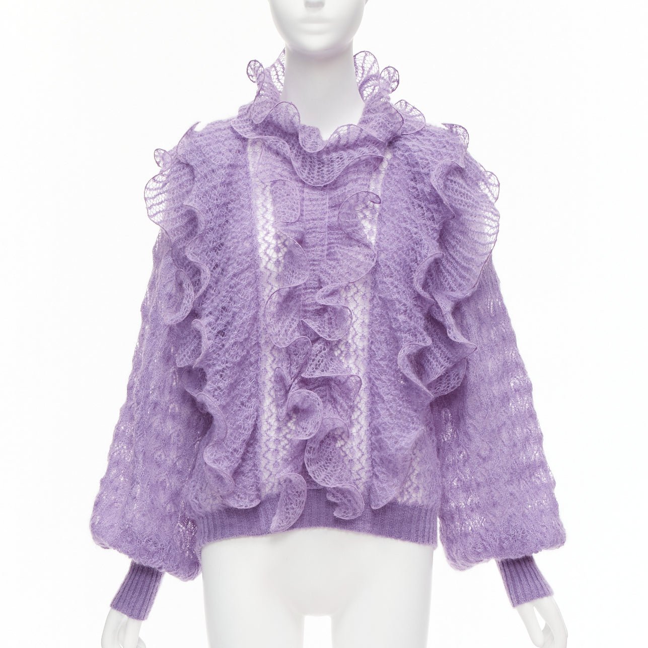 Alberta Ferretti Ruffle Knit Sweater