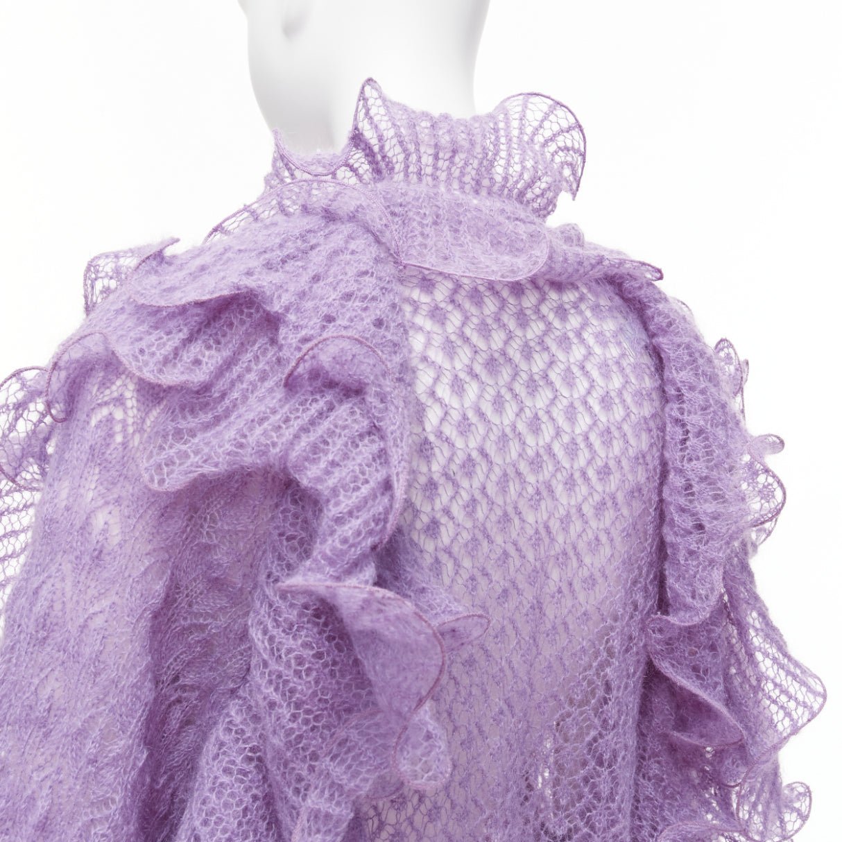 Alberta Ferretti Ruffle Knit Sweater - Back view