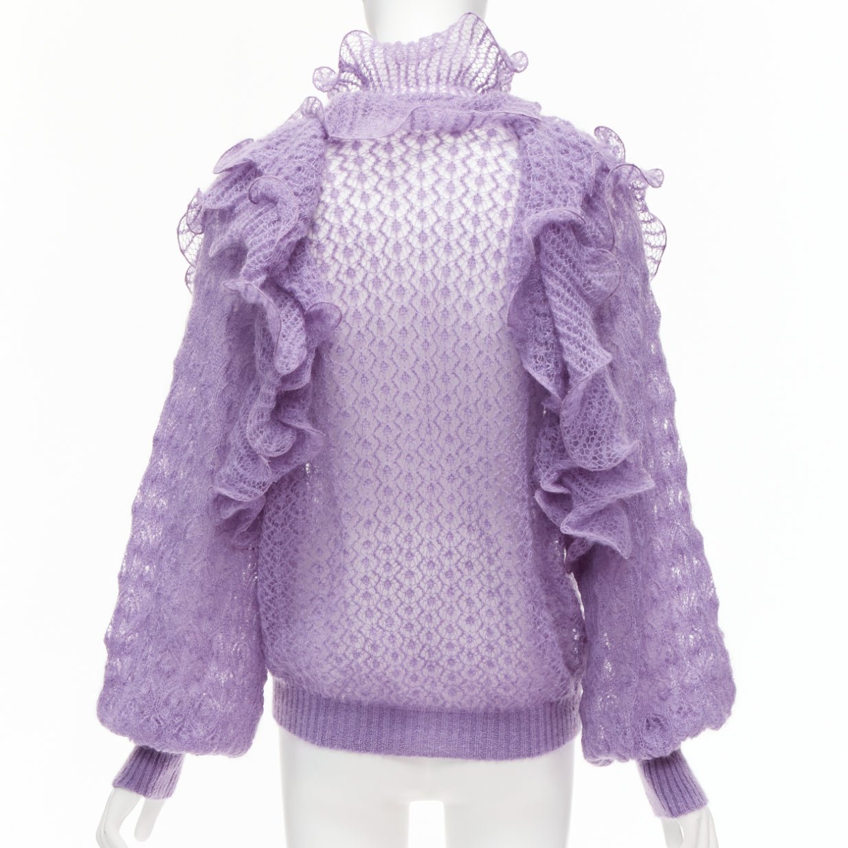 Alberta Ferretti Ruffle Knit Sweater - Side view