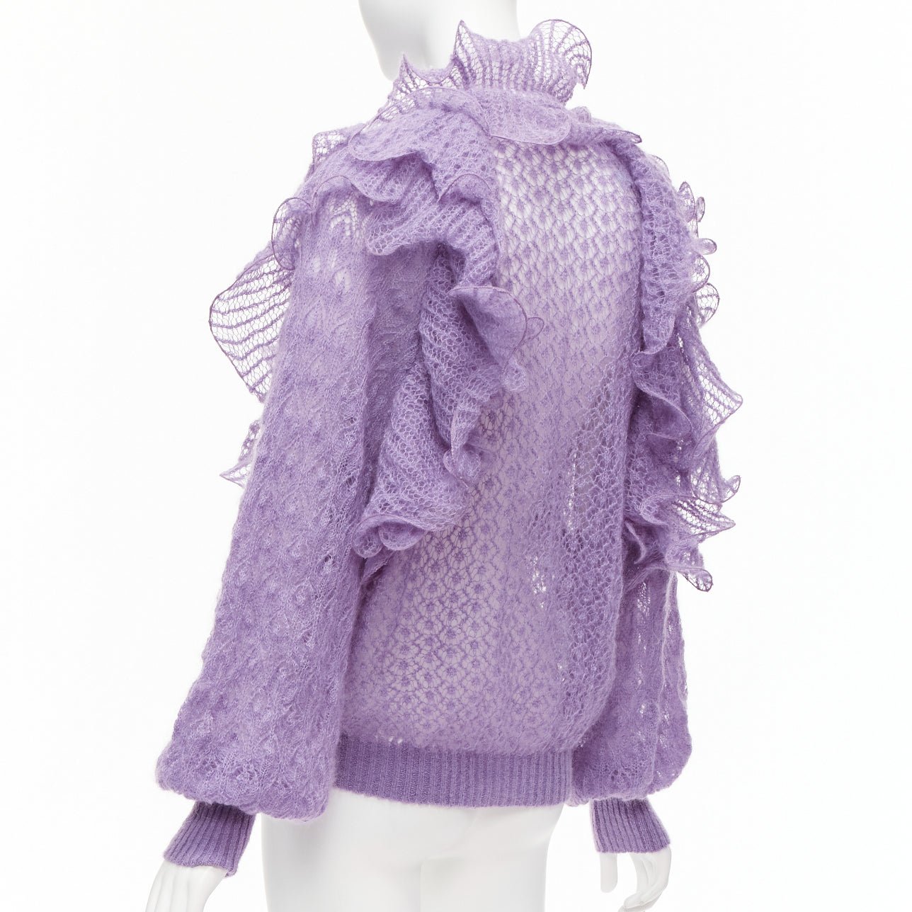 Alberta Ferretti Ruffle Knit Sweater - Detail 1